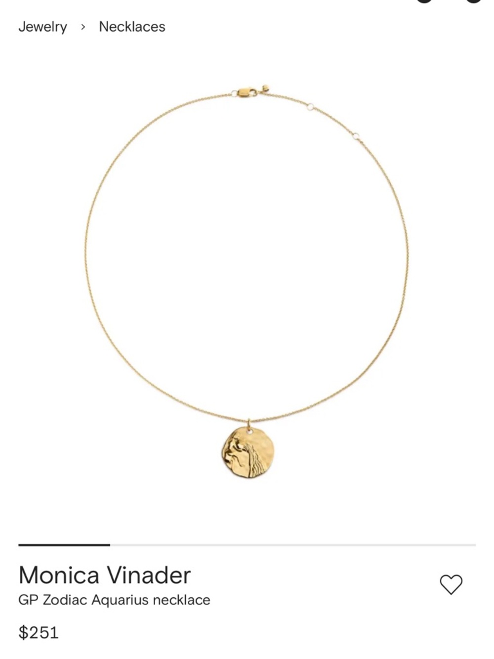 Monica Vinader brand new necklace
